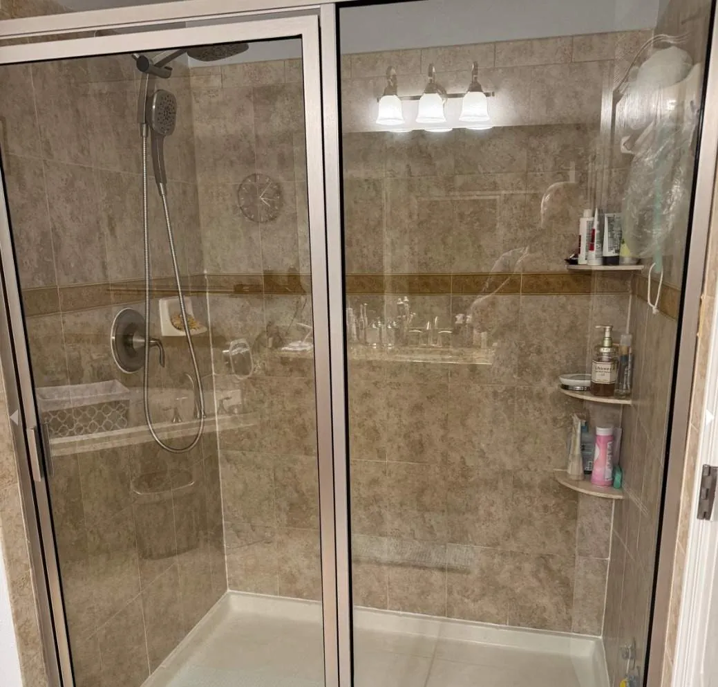 The old shower before the renovation