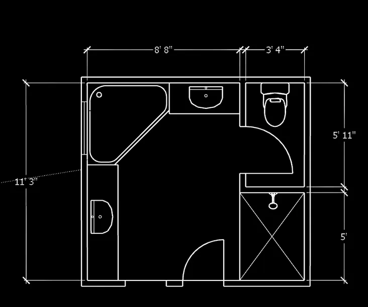 Existing bathroom floor plan